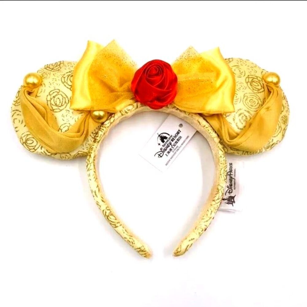Disney Park Beauty and the Beast Minnie Mouse Ears Belle Bow Headband